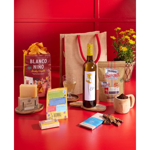Natural Treats with White Wine Gift Bag