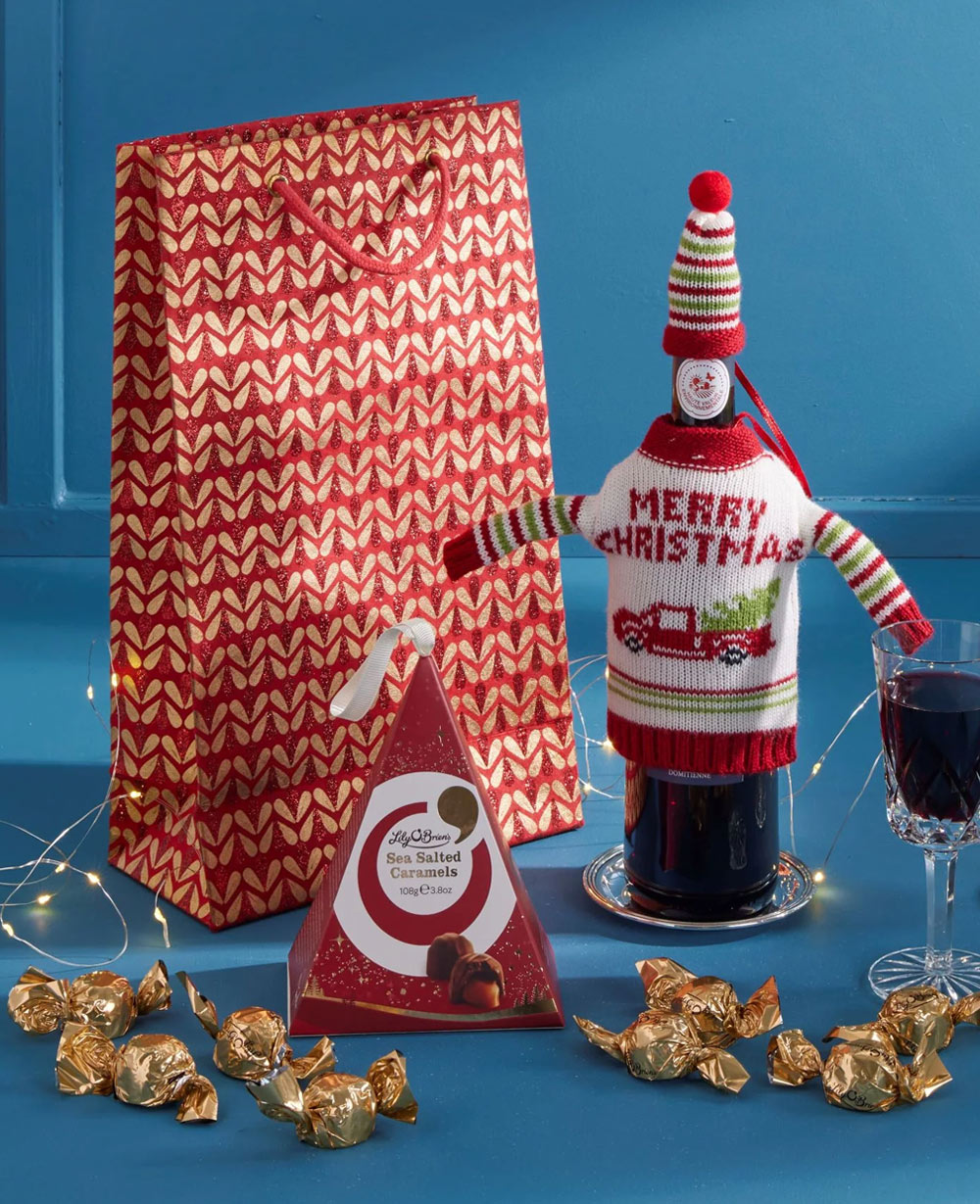 Festive Thanks with Red Wine Gift Bag<br/>(Corporate Gifts)