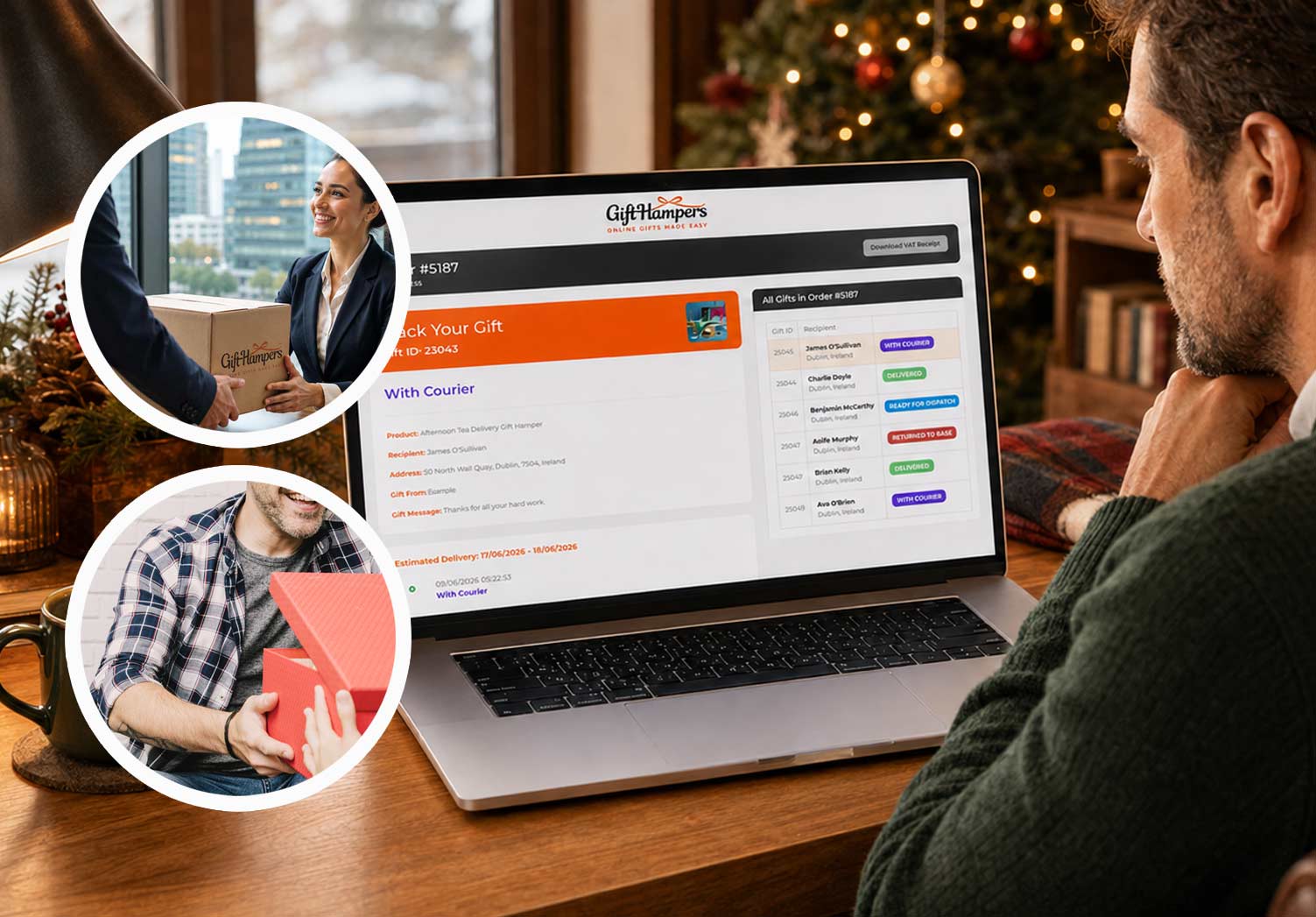 realtime tracking corporate gift hamper delivery in Latvia
