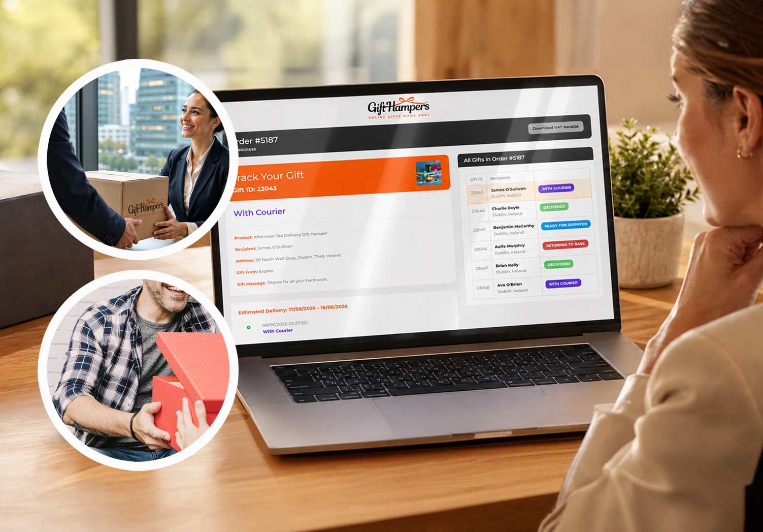 realtime tracking corporate gift hamper delivery in Latvia